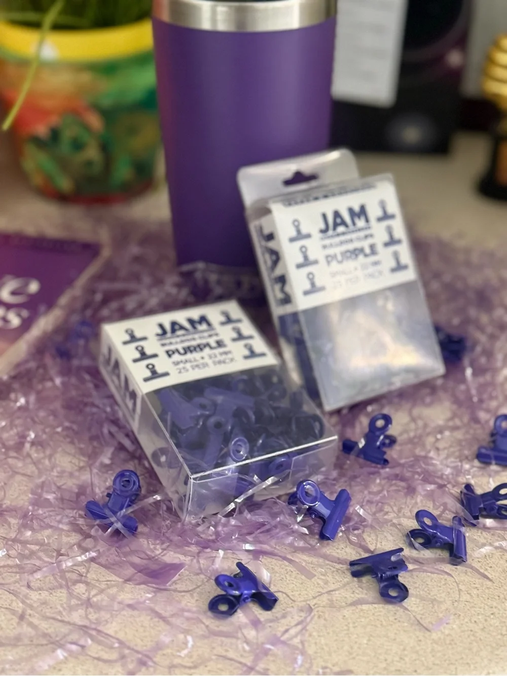 Purple Bulldog Clips 2 Box Bundle (50 Total) JAM Paper Metal